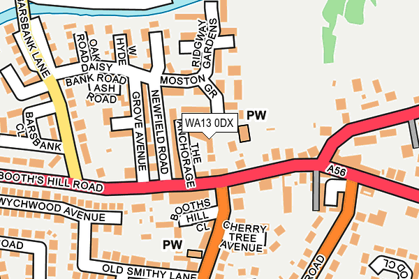 WA13 0DX map - OS OpenMap – Local (Ordnance Survey)