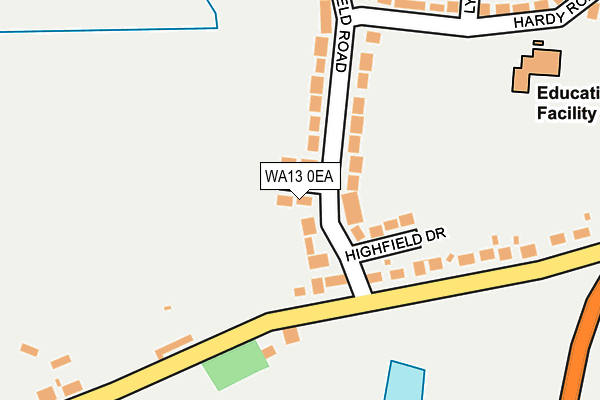 WA13 0EA map - OS OpenMap – Local (Ordnance Survey)
