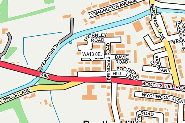 WA13 0EJ map - OS OpenMap – Local (Ordnance Survey)