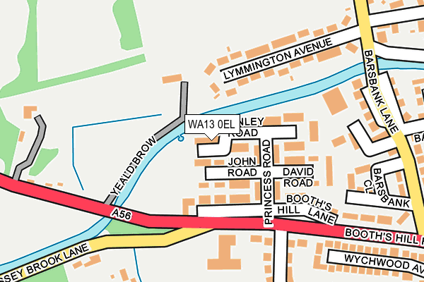 WA13 0EL map - OS OpenMap – Local (Ordnance Survey)