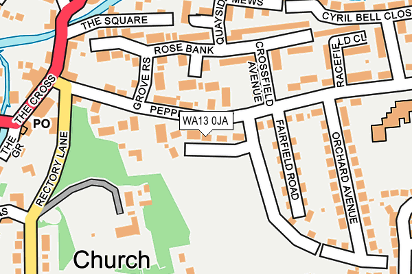 WA13 0JA map - OS OpenMap – Local (Ordnance Survey)