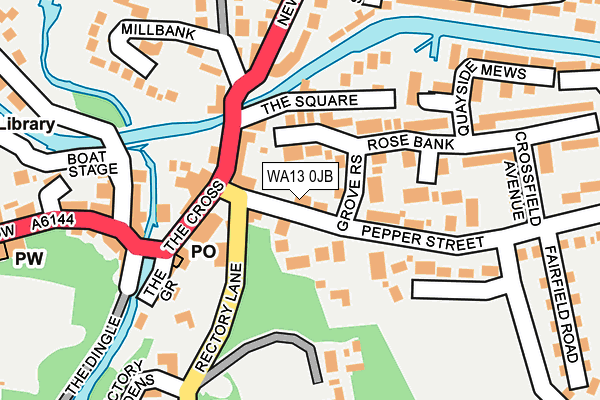 WA13 0JB map - OS OpenMap – Local (Ordnance Survey)