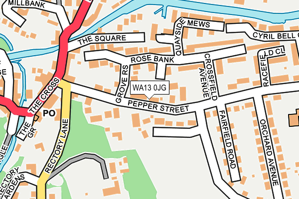 WA13 0JG map - OS OpenMap – Local (Ordnance Survey)