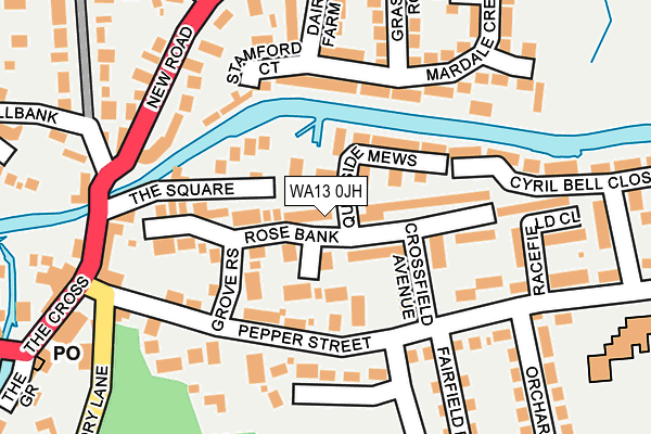 WA13 0JH map - OS OpenMap – Local (Ordnance Survey)