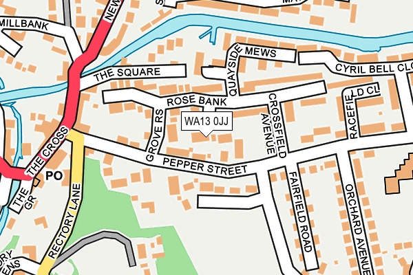 WA13 0JJ map - OS OpenMap – Local (Ordnance Survey)