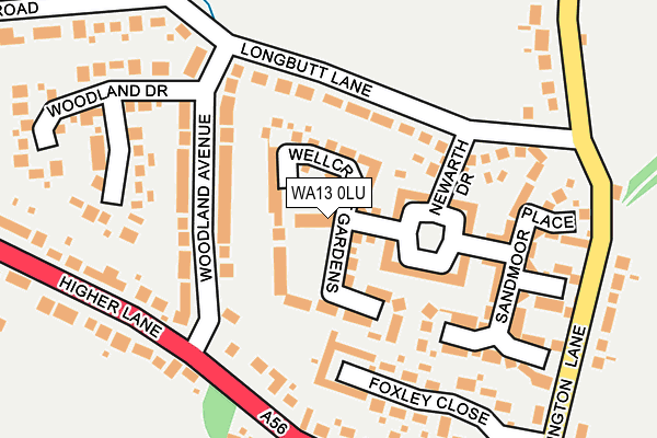 WA13 0LU map - OS OpenMap – Local (Ordnance Survey)
