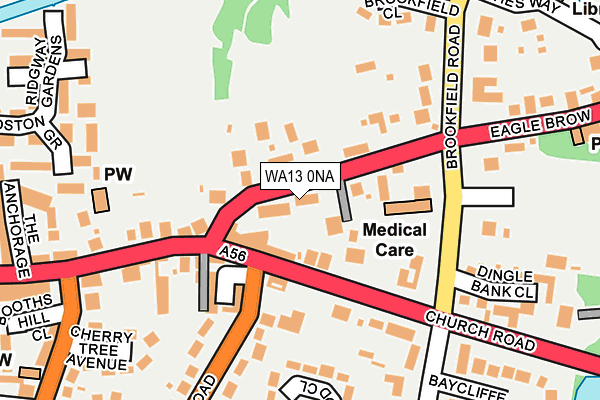 WA13 0NA map - OS OpenMap – Local (Ordnance Survey)