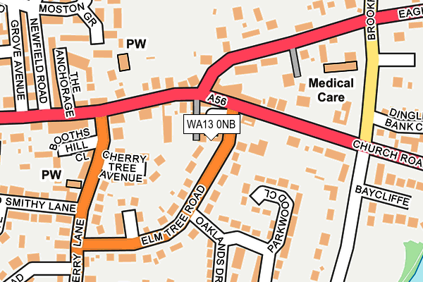 WA13 0NB map - OS OpenMap – Local (Ordnance Survey)