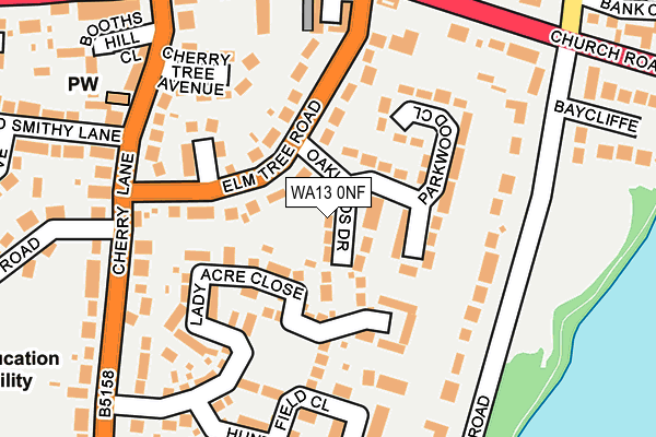WA13 0NF map - OS OpenMap – Local (Ordnance Survey)
