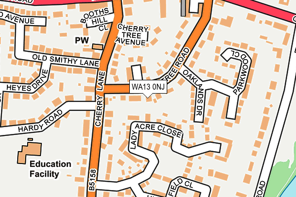 WA13 0NJ map - OS OpenMap – Local (Ordnance Survey)