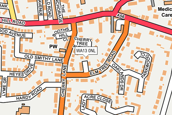 WA13 0NL map - OS OpenMap – Local (Ordnance Survey)