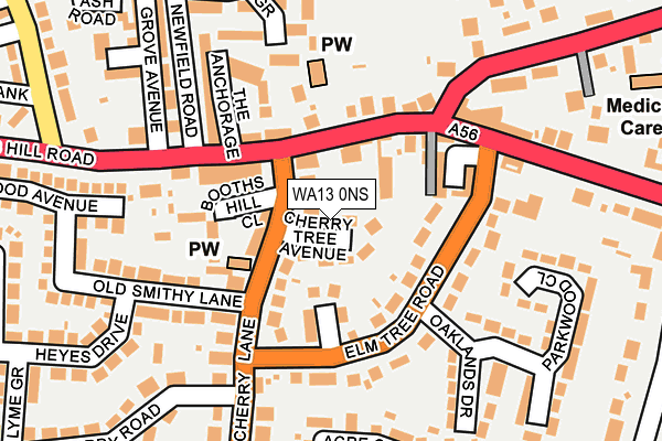 WA13 0NS map - OS OpenMap – Local (Ordnance Survey)