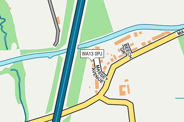 WA13 0PJ map - OS OpenMap – Local (Ordnance Survey)