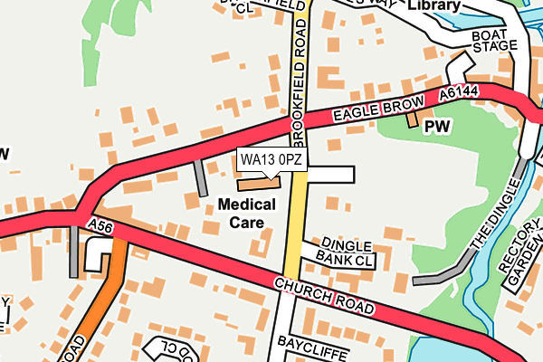 WA13 0PZ map - OS OpenMap – Local (Ordnance Survey)