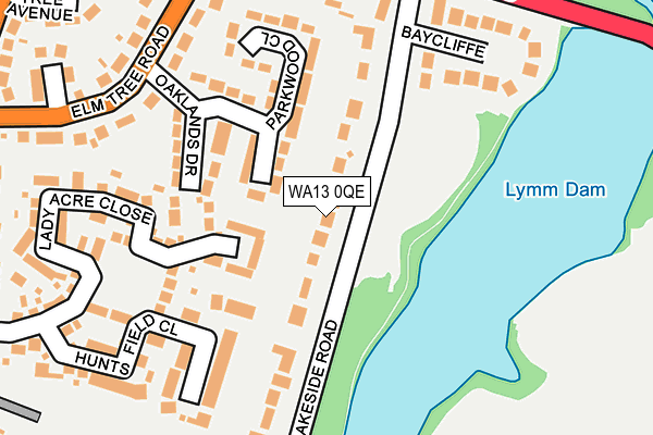 WA13 0QE map - OS OpenMap – Local (Ordnance Survey)