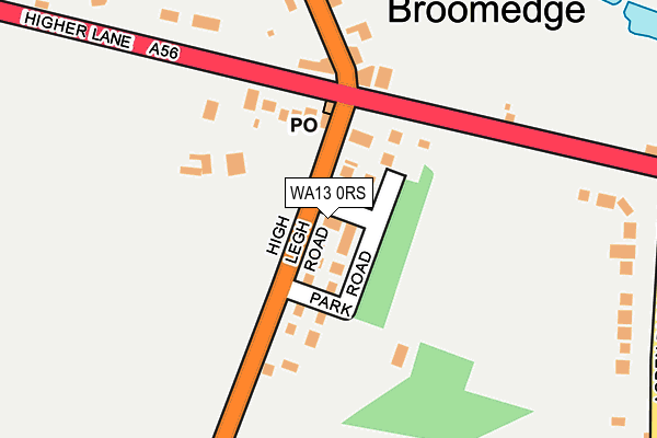 WA13 0RS map - OS OpenMap – Local (Ordnance Survey)