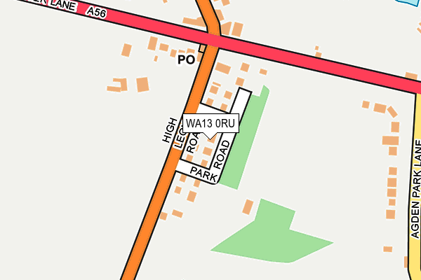 WA13 0RU map - OS OpenMap – Local (Ordnance Survey)