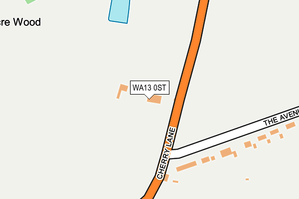 WA13 0ST map - OS OpenMap – Local (Ordnance Survey)