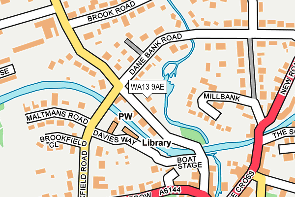 WA13 9AE map - OS OpenMap – Local (Ordnance Survey)