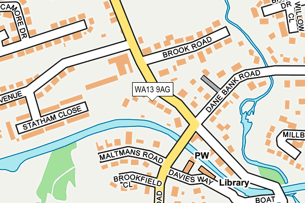 WA13 9AG map - OS OpenMap – Local (Ordnance Survey)