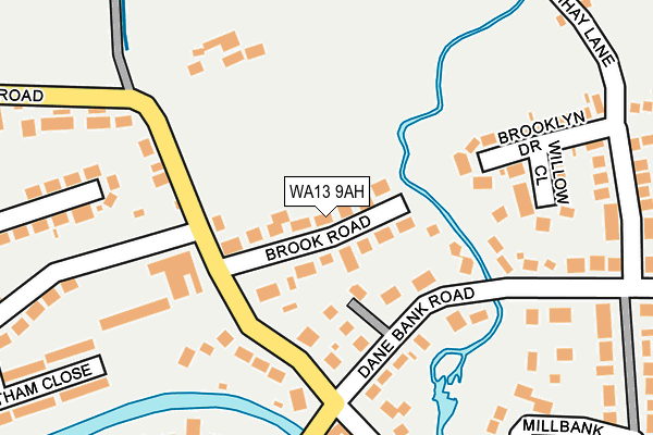 WA13 9AH map - OS OpenMap – Local (Ordnance Survey)