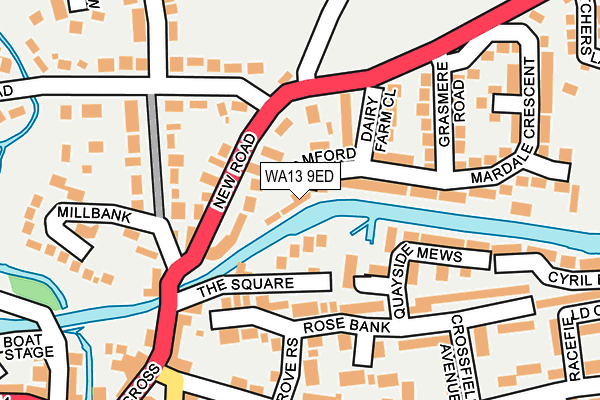 WA13 9ED map - OS OpenMap – Local (Ordnance Survey)