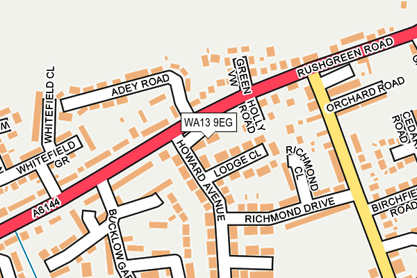 WA13 9EG map - OS OpenMap – Local (Ordnance Survey)