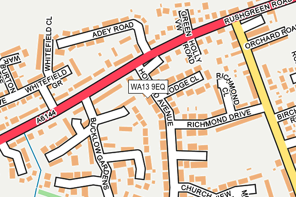 WA13 9EQ map - OS OpenMap – Local (Ordnance Survey)