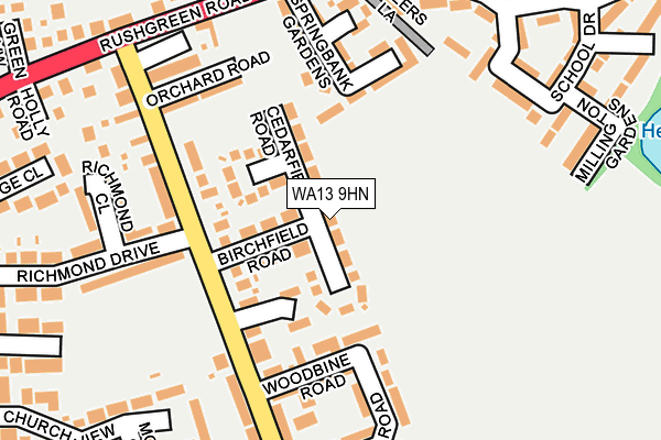 WA13 9HN map - OS OpenMap – Local (Ordnance Survey)