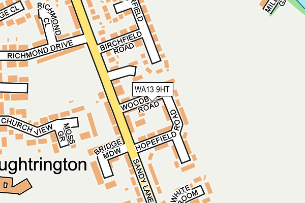 WA13 9HT map - OS OpenMap – Local (Ordnance Survey)