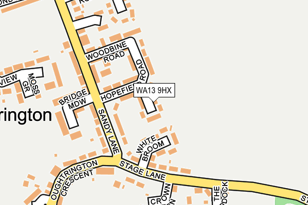 WA13 9HX map - OS OpenMap – Local (Ordnance Survey)