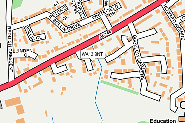 WA13 9NT map - OS OpenMap – Local (Ordnance Survey)