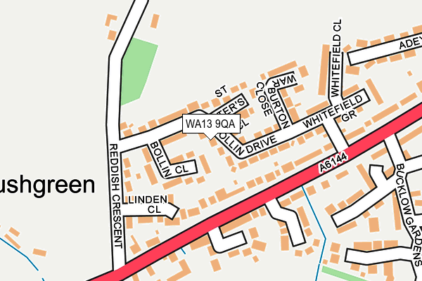 WA13 9QA map - OS OpenMap – Local (Ordnance Survey)
