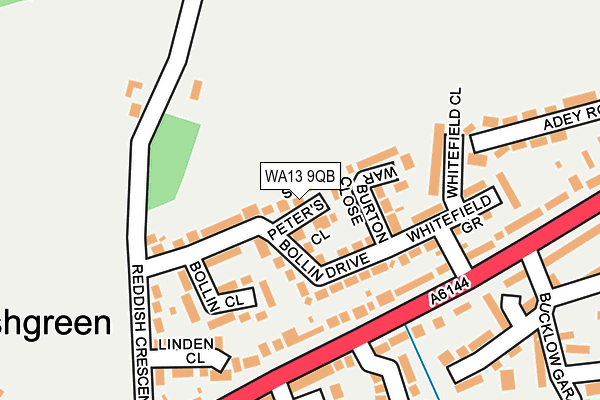 WA13 9QB map - OS OpenMap – Local (Ordnance Survey)