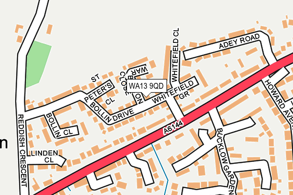 WA13 9QD map - OS OpenMap – Local (Ordnance Survey)