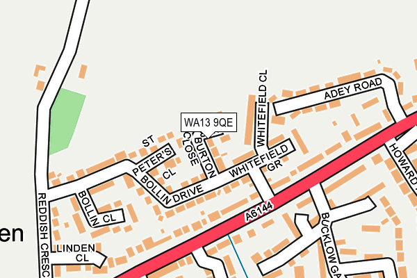 WA13 9QE map - OS OpenMap – Local (Ordnance Survey)