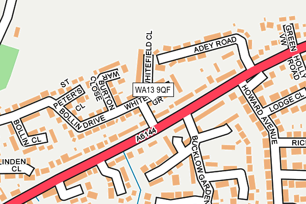 WA13 9QF map - OS OpenMap – Local (Ordnance Survey)