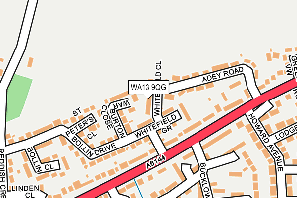 WA13 9QG map - OS OpenMap – Local (Ordnance Survey)