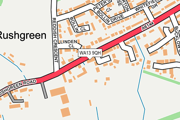 WA13 9QH map - OS OpenMap – Local (Ordnance Survey)