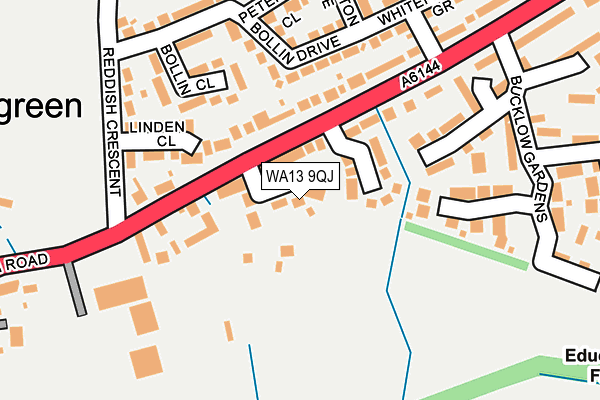 WA13 9QJ map - OS OpenMap – Local (Ordnance Survey)