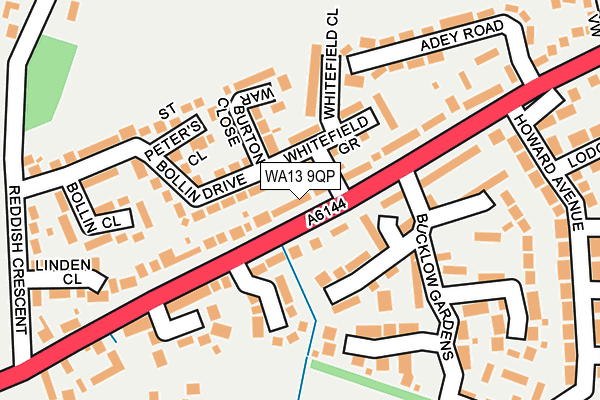 WA13 9QP map - OS OpenMap – Local (Ordnance Survey)