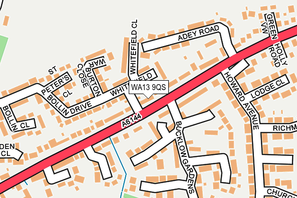 WA13 9QS map - OS OpenMap – Local (Ordnance Survey)