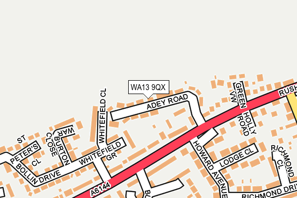 WA13 9QX map - OS OpenMap – Local (Ordnance Survey)