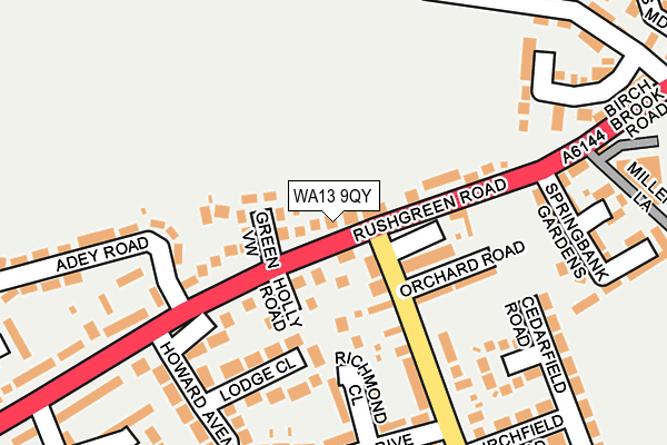WA13 9QY map - OS OpenMap – Local (Ordnance Survey)