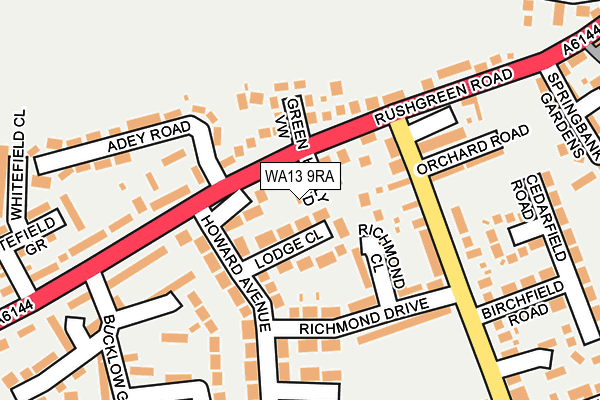 WA13 9RA map - OS OpenMap – Local (Ordnance Survey)
