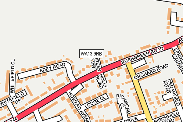 WA13 9RB map - OS OpenMap – Local (Ordnance Survey)