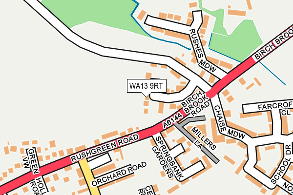 WA13 9RT map - OS OpenMap – Local (Ordnance Survey)