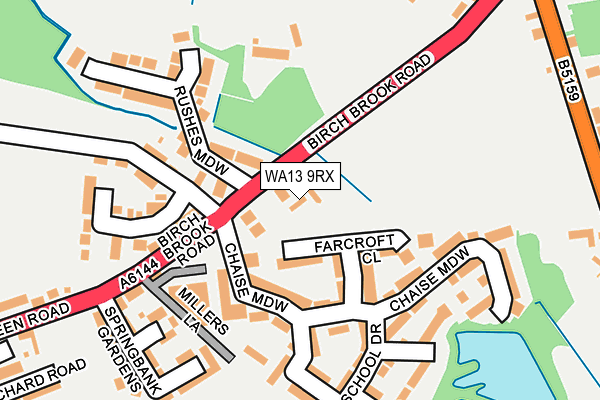 WA13 9RX map - OS OpenMap – Local (Ordnance Survey)