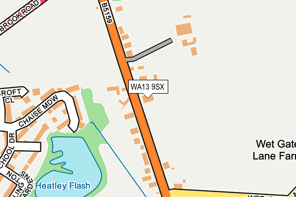 WA13 9SX map - OS OpenMap – Local (Ordnance Survey)
