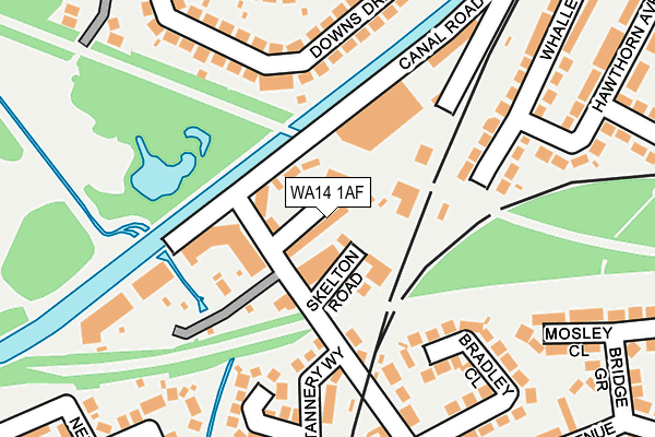 WA14 1AF map - OS OpenMap – Local (Ordnance Survey)